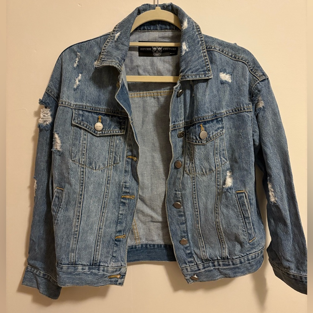 Hipchick Couture Skull Crystal Denim Jacket